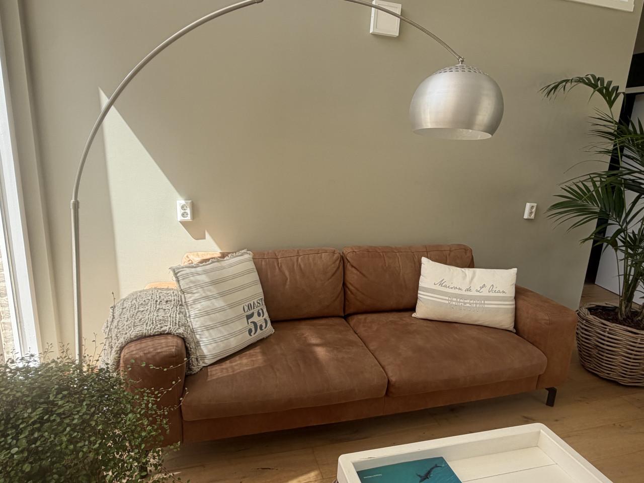 Stoere leren/suede 2/3 bank