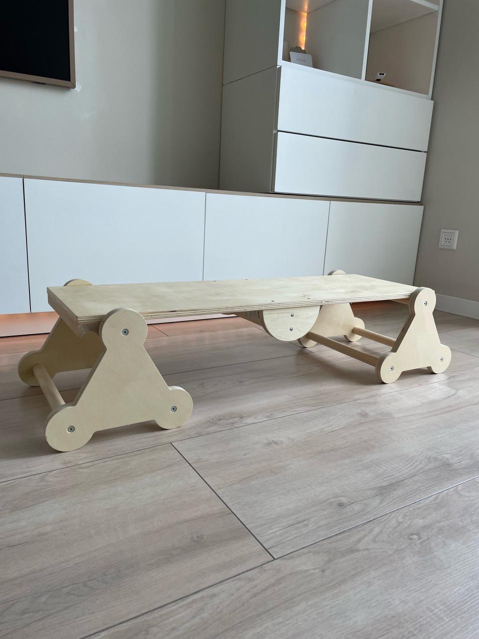 Houten balans bord/bankje