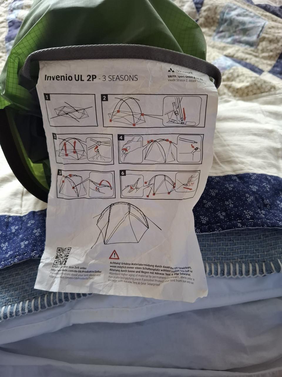 Vaude Invenio 2 persoons tent.