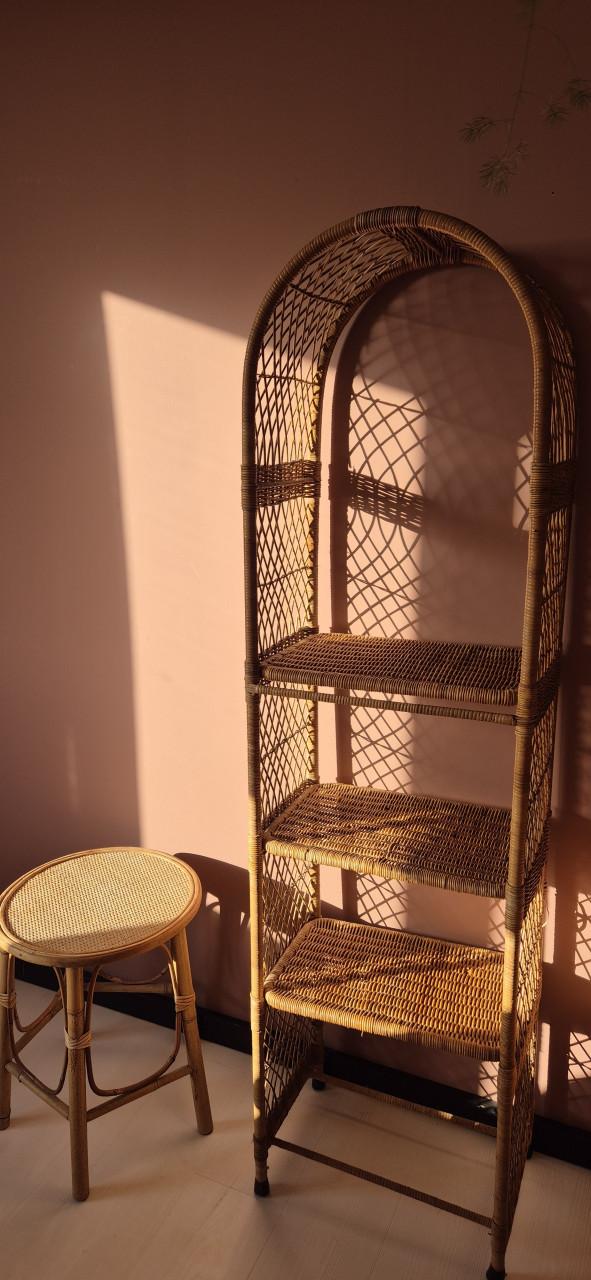 Vintage rotan (boeken) kastje