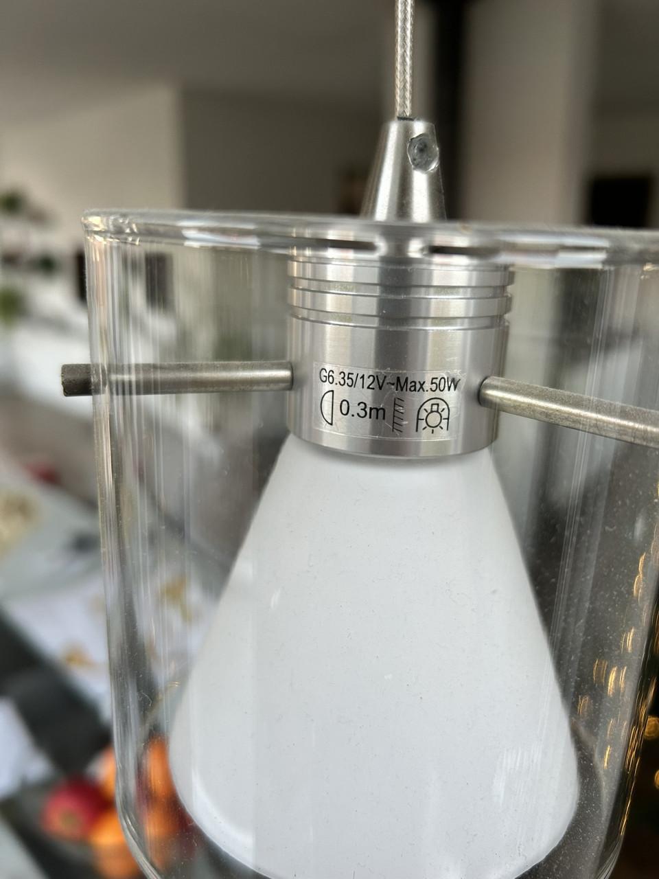 Moderne hanglamp met rvs en glas