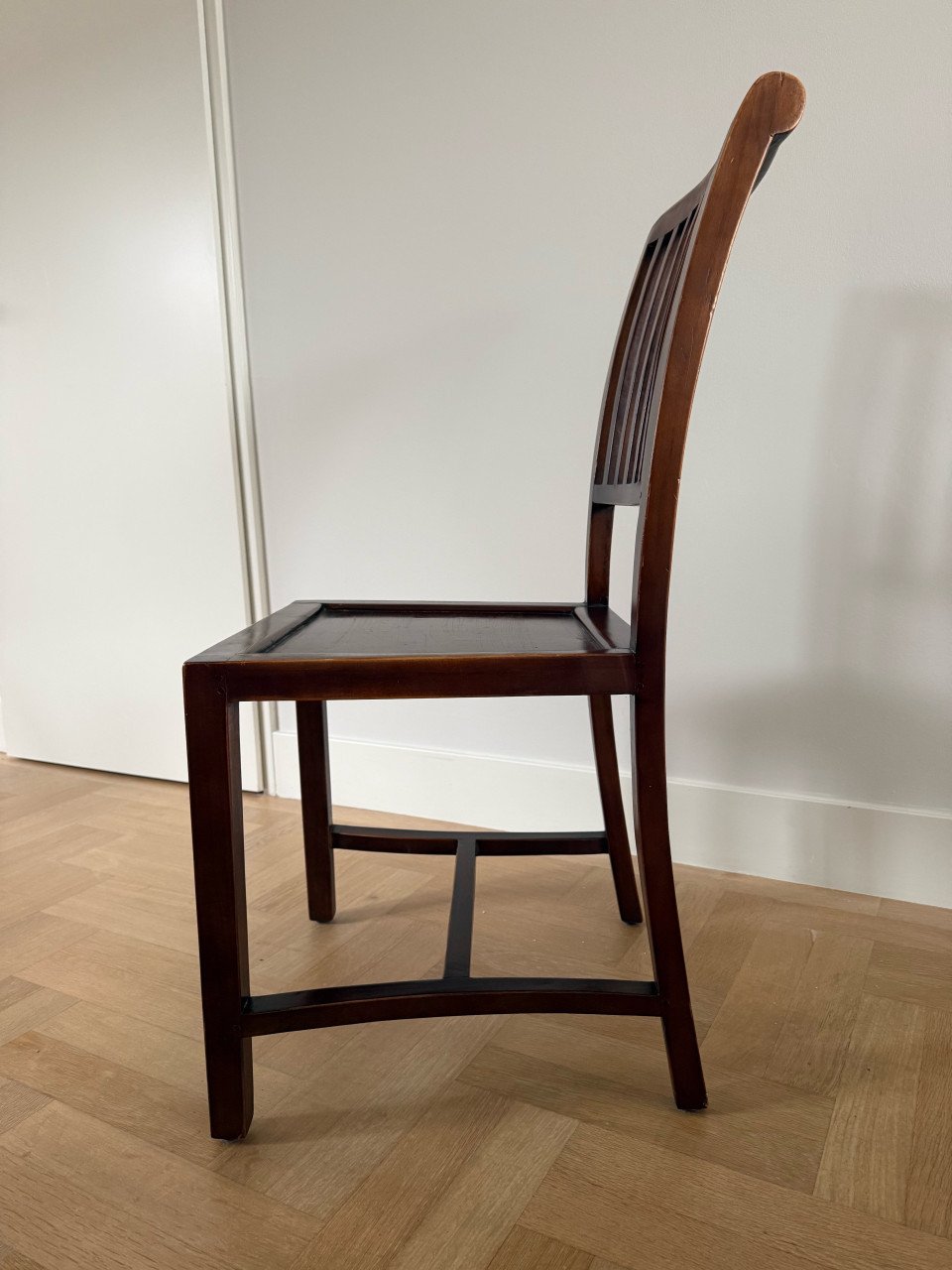 6 stevige massief teakhouten eetkamerstoelen