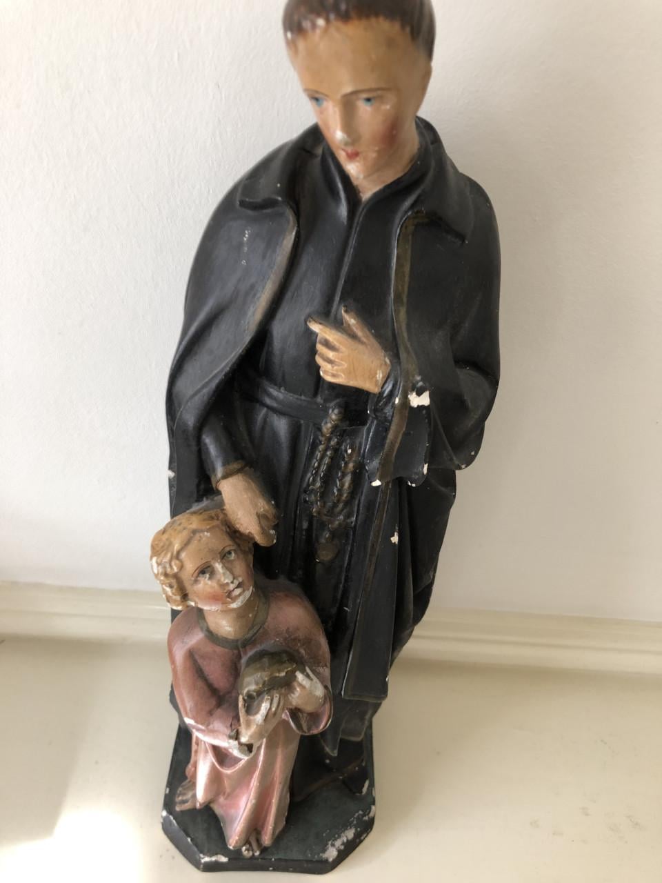 Mooi groot brocante heilig beeld, st. Gerardus Majella