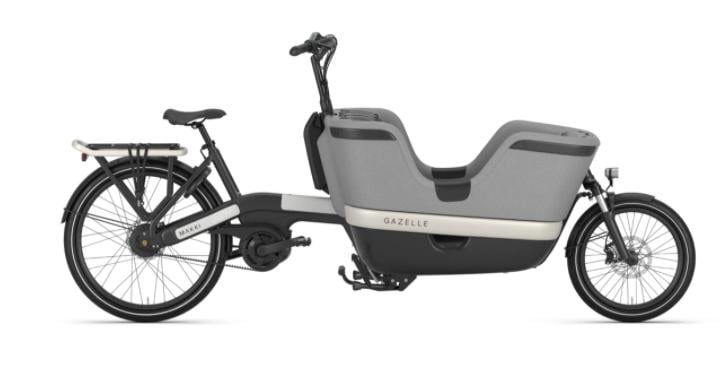 Nette Gazelle Makki Load connect met regenhuif en extra bankje!