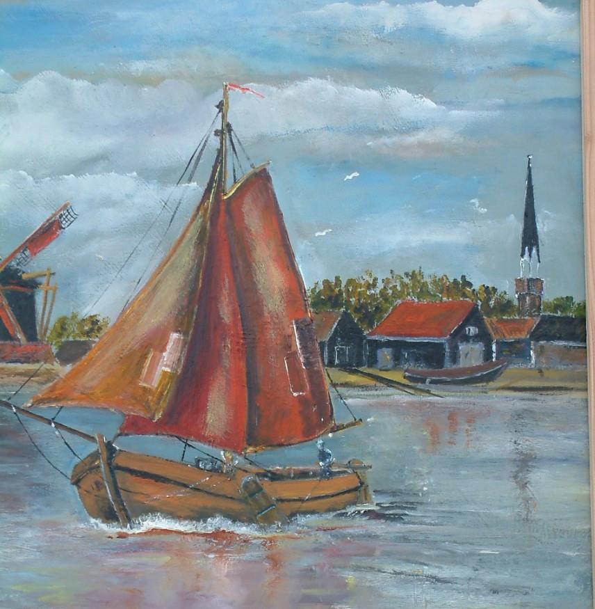 Arnemuiden  60 x 60 cm met lijst er om