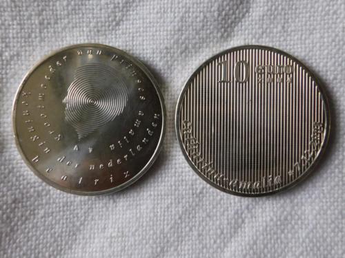 2 zilveren 10 euro geboortemunten Amalia