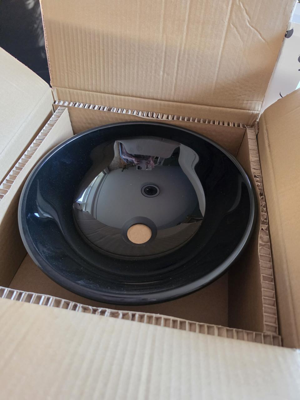 Zwarte waskom nieuw in doos