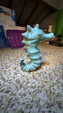 Decoratief Zeepaardje - Turquoise Keramiek