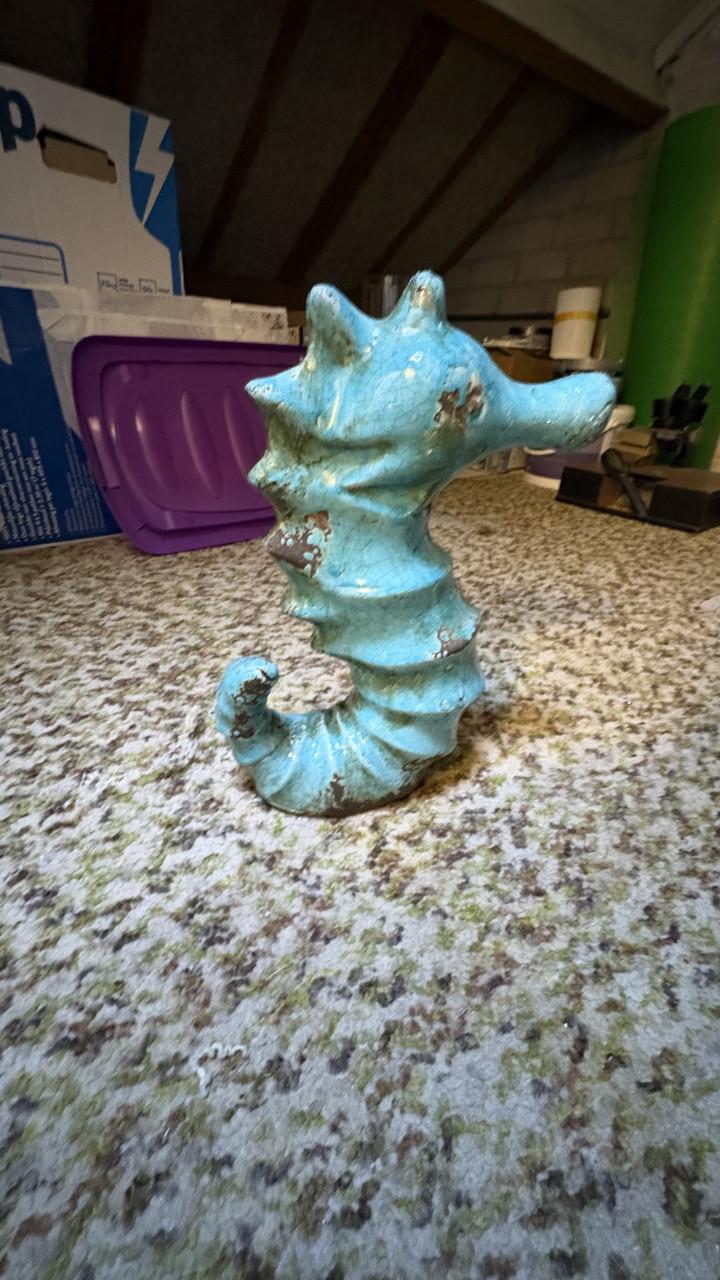 Decoratief Zeepaardje - Turquoise Keramiek