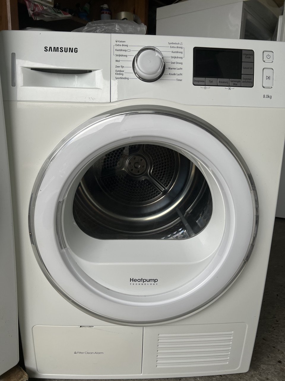 Samsung DV80F5E5HGW  warmtepomp droger met 8 kg. vulgewicht klasse A++
