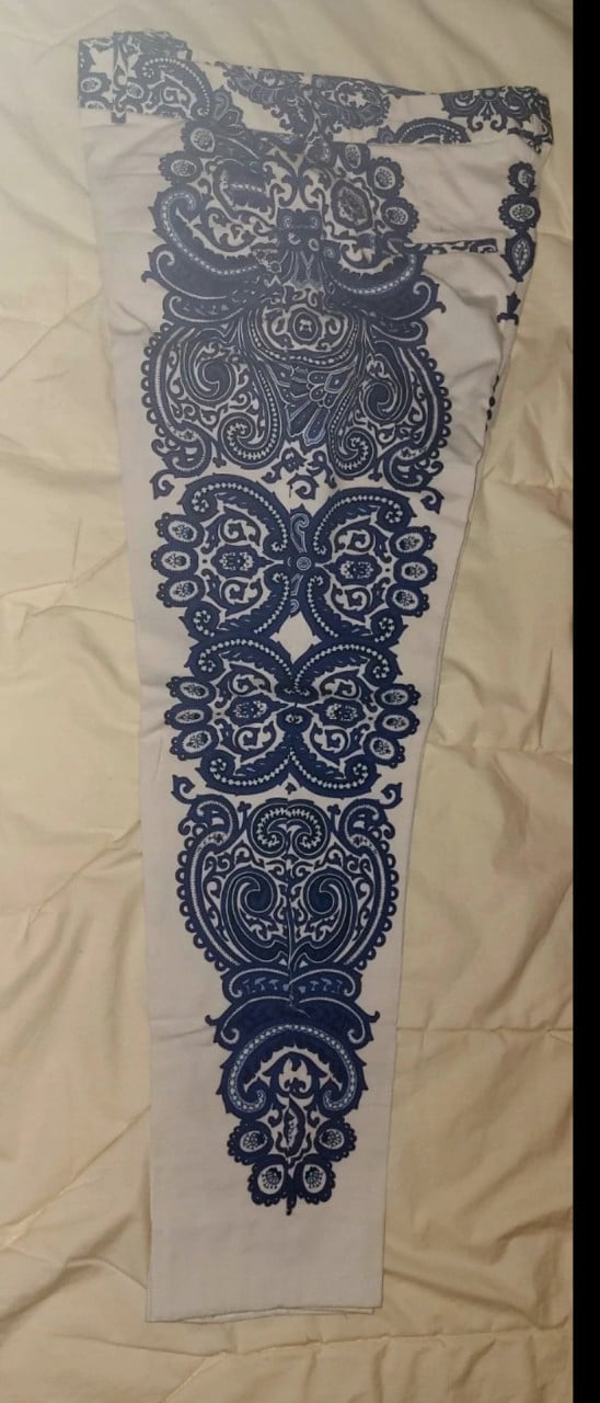 Broek blauw wit van de Zara maat 40