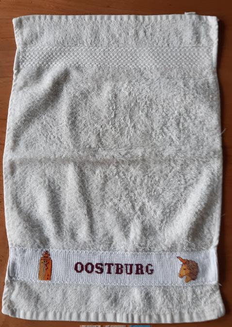 Gastendoekje met borduurrand Oostburg, Groede of zonder  effen wit