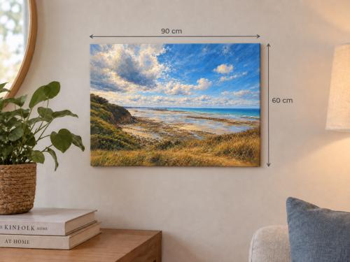 Kustlandschap Poster – Impressionistische Zee & Strand | 90×60 cm