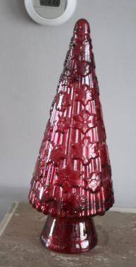 Kerstboom rood glas