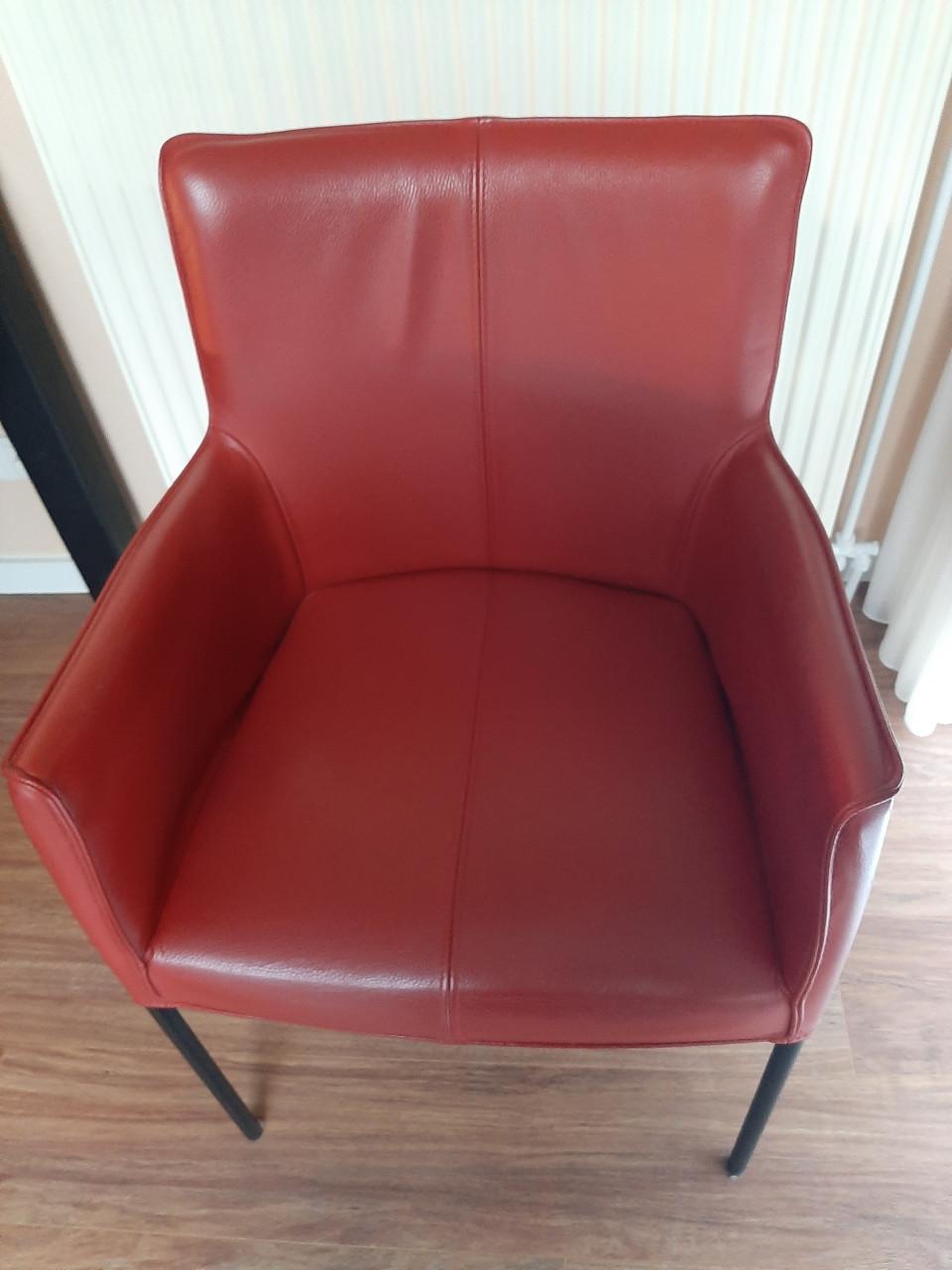 Eetstoelen van prachtig leer, 4 stuks