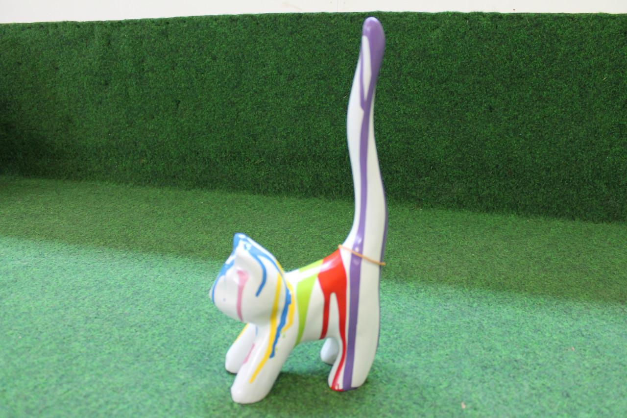 Poes wit met druppels klein 34cm groot