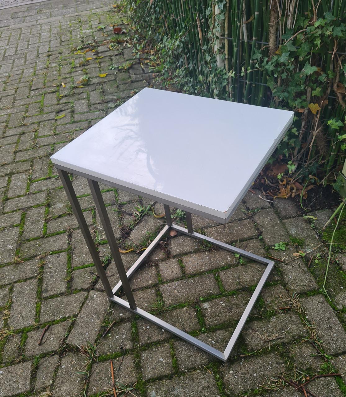 Design bijzet-tafel Hoogglans wit tafelblad,