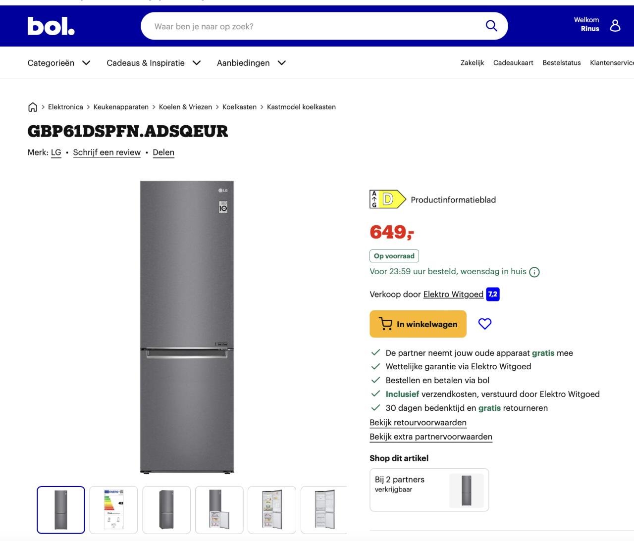 Koel-vriescombinatie LG