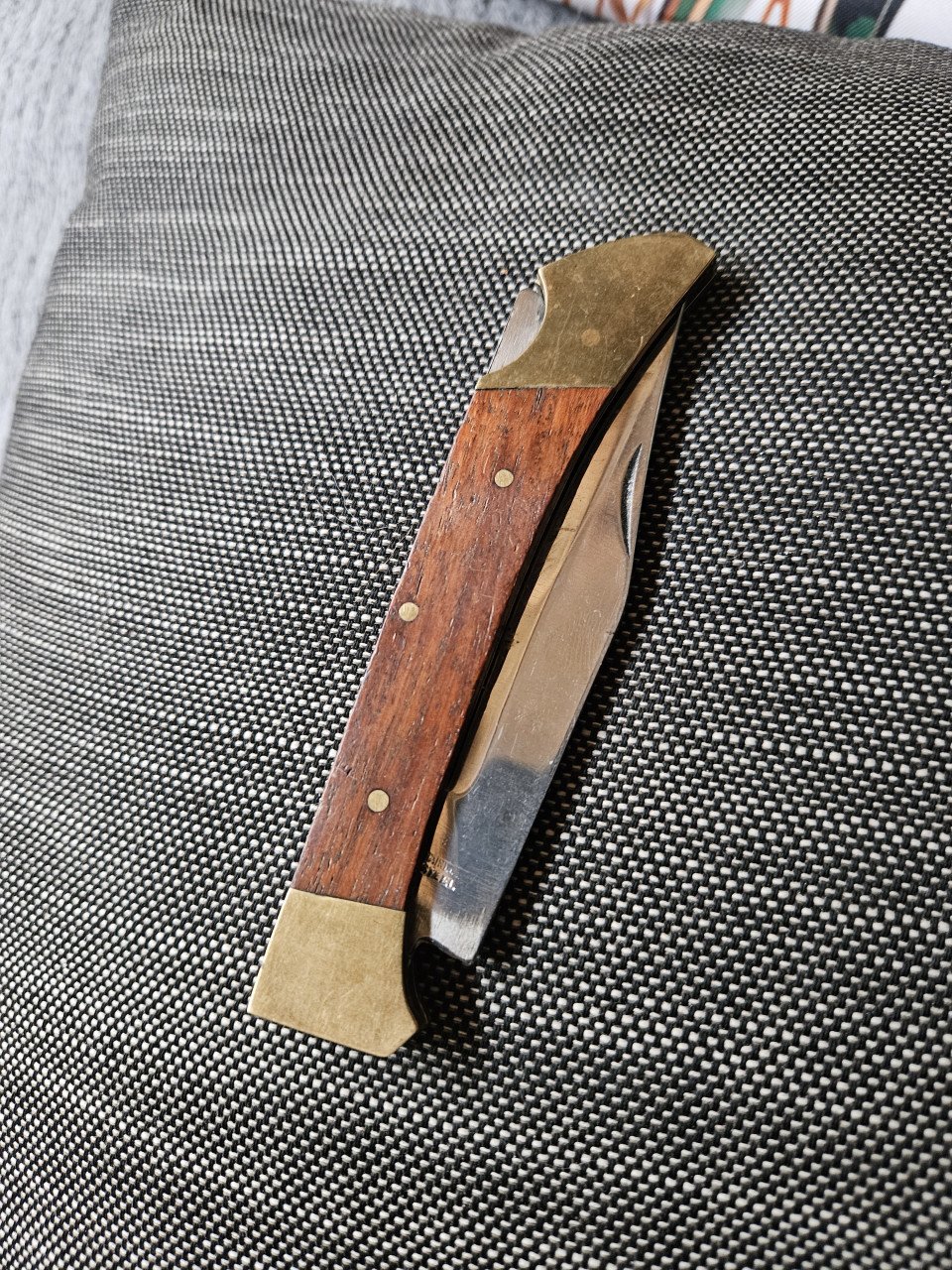 Mooi vintage houten zak klapmes goede kwaliteit....