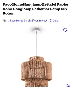 Moderne gevlochten hanglamp paco home