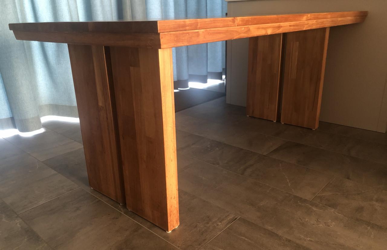 Onbehandeld teakhouten eettafel (180x90cm)