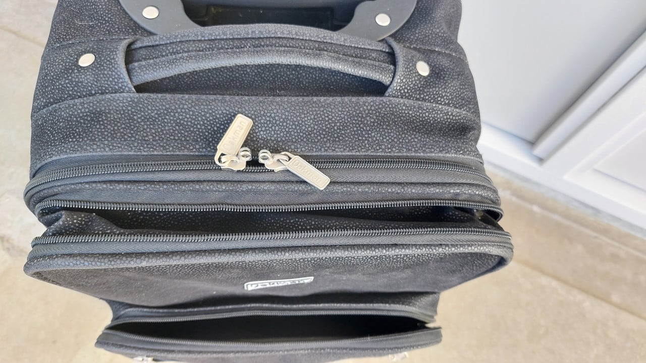 Koffer zwart met wielen-35 L + uitbreidbaar-rolkoffer-trolley-reiskoffer