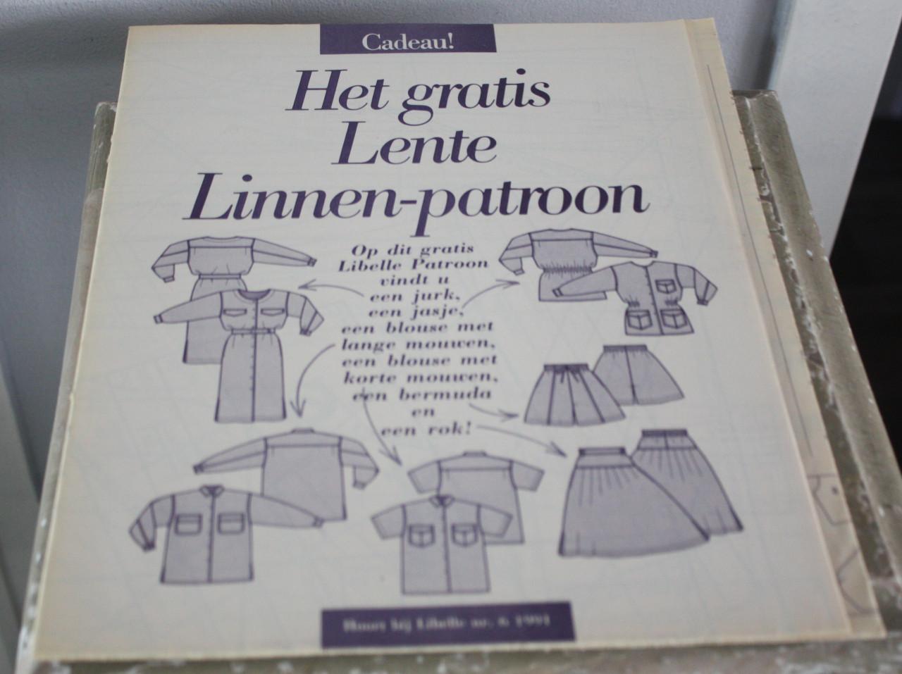 Patroonblad lente linnen nr6 1991