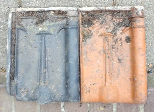 Dakpannen gratis . Ongeveer 100 stuks . Passen perfect in elkaar