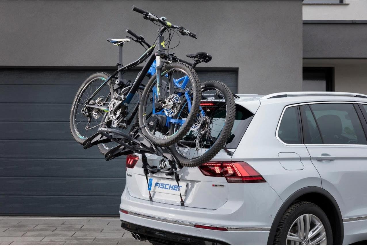 Fischer fietsendrager voor achterklep geen trekhaak nodig!