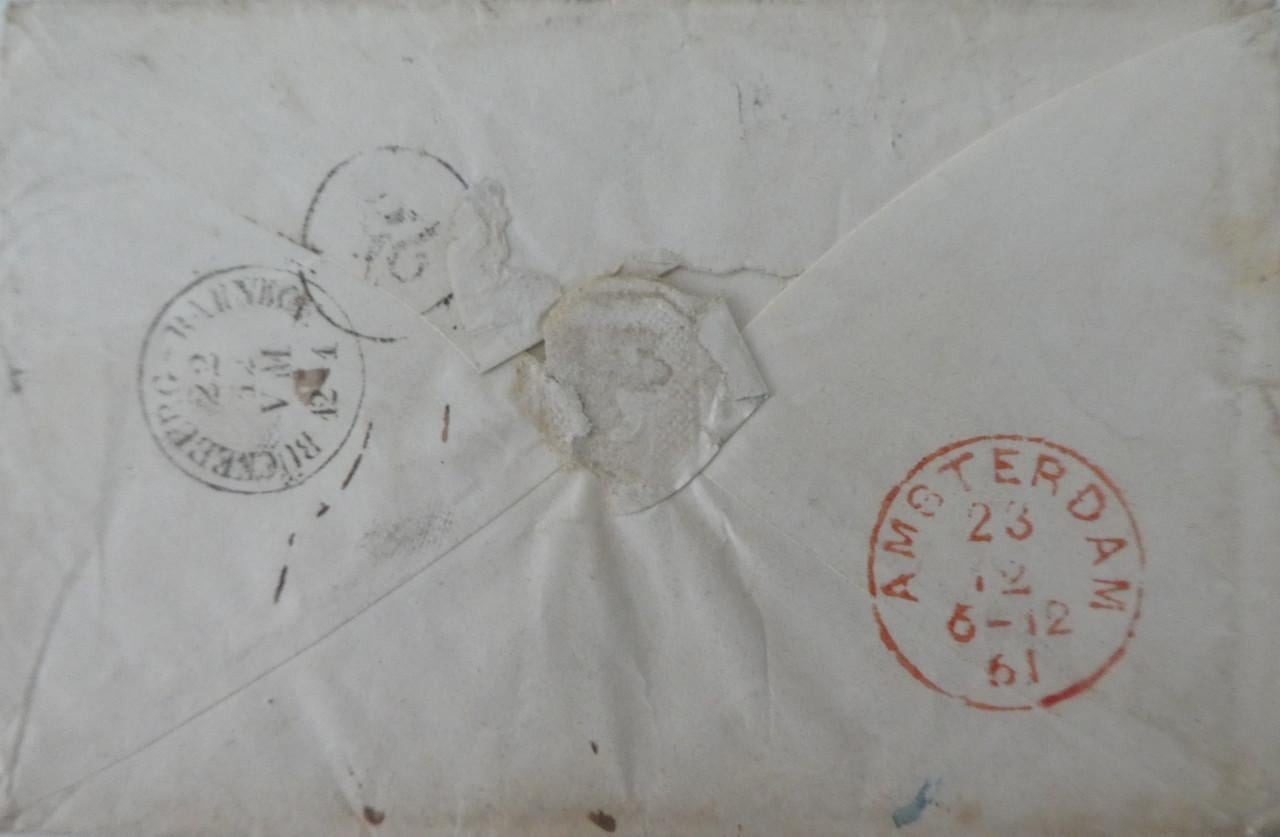 Envelop, 1861, Stadthagen – Amsterdam