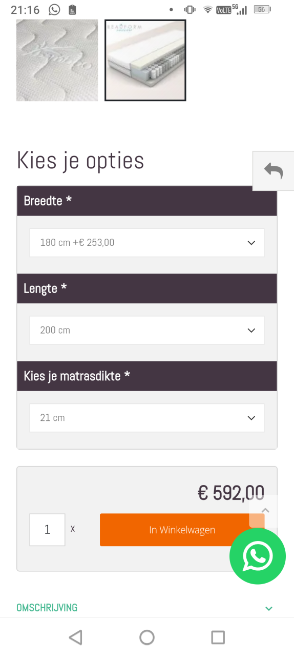 Zacht matras voor rug/zijslapers