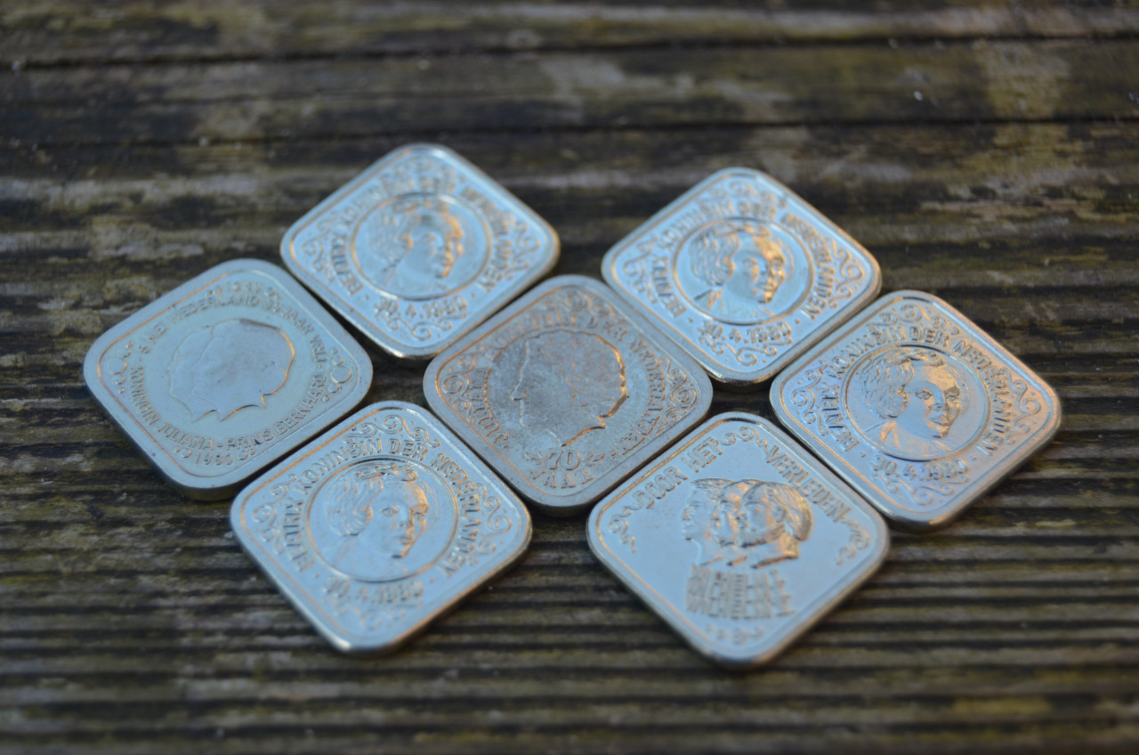 7 Herdenkingsstuivers, 4 verschillende