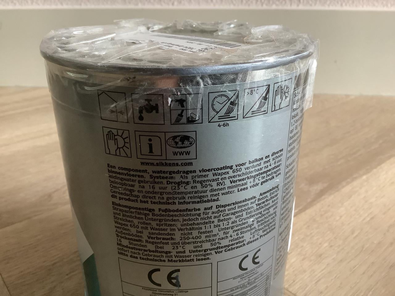 Sikkens Wapex 650 vloerverf betonverf ral 7024