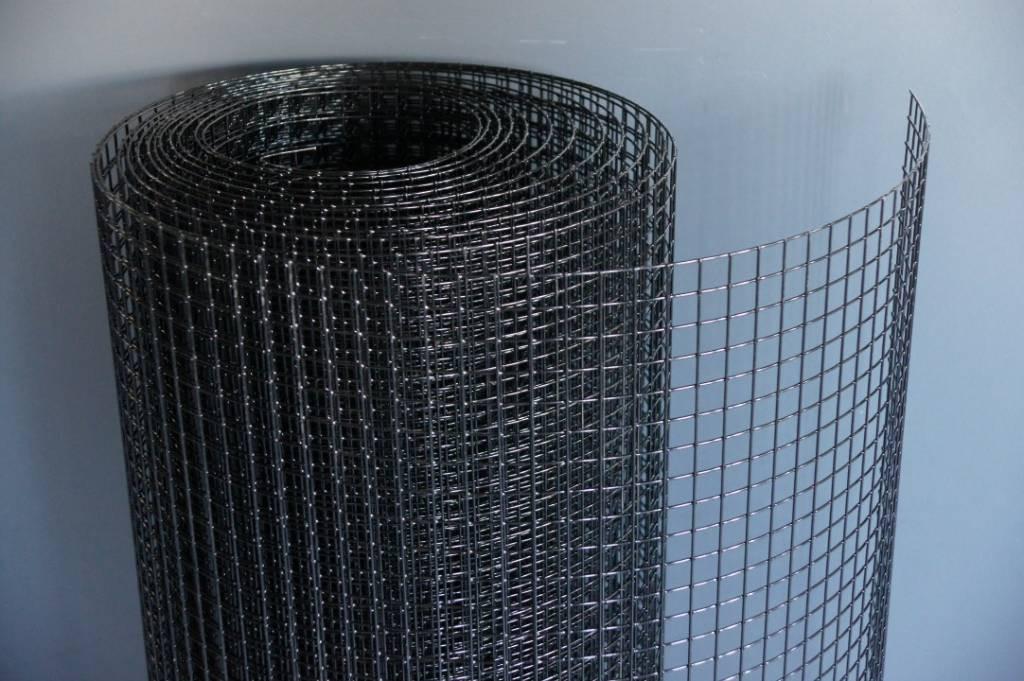 Gaas 16 x 16 x 1,2mm - Zwart/Gepoedercoat