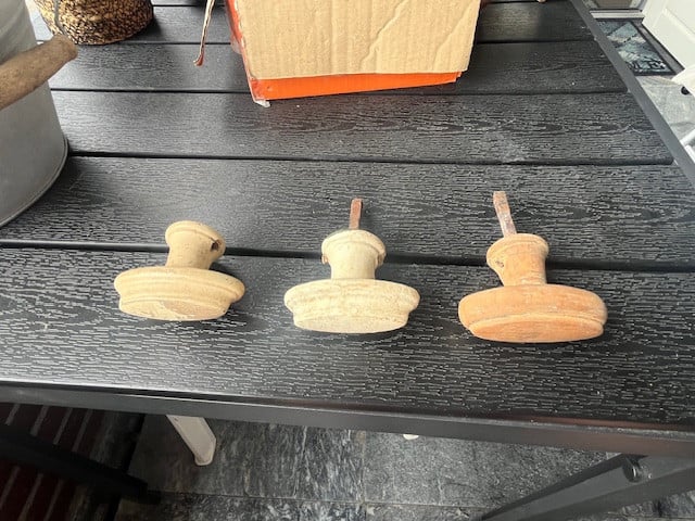 Houten ovale deurkruk