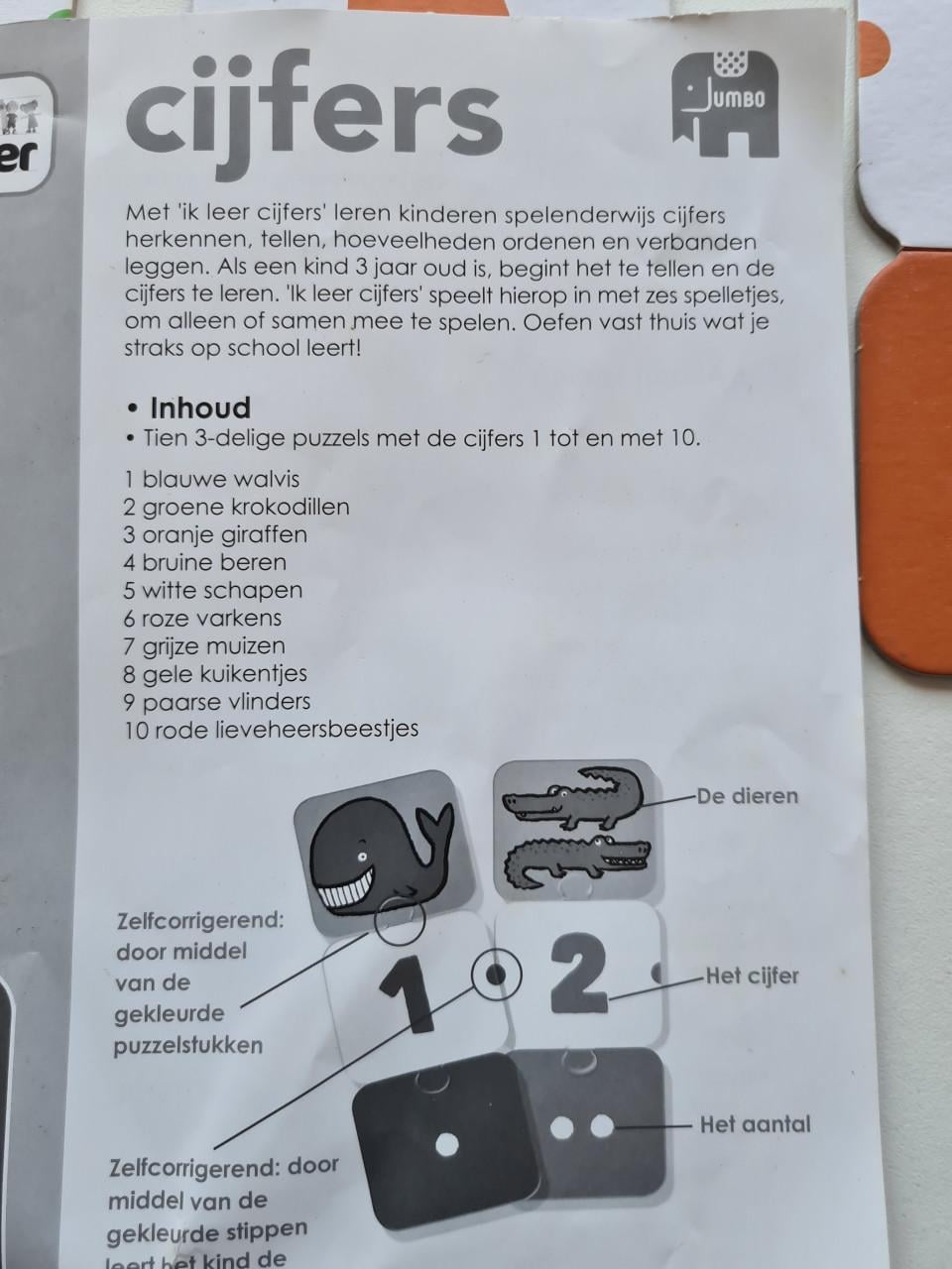 Het educatieve spel "ik leer cijfers" van het merk Jumbo.3+