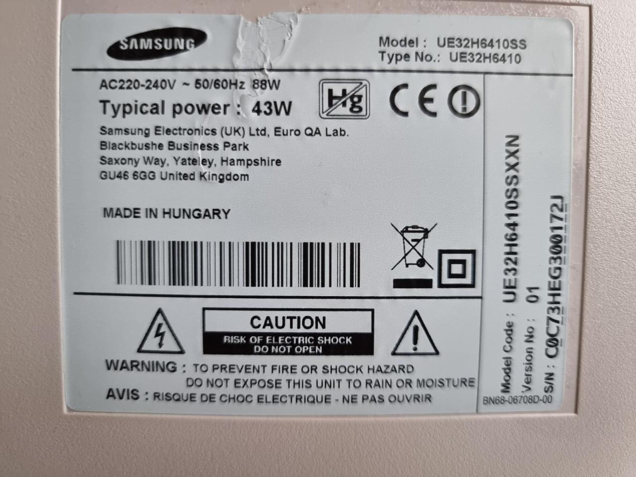 Nette Witte Samsung UE32H6410SS 32 inch Smart TV