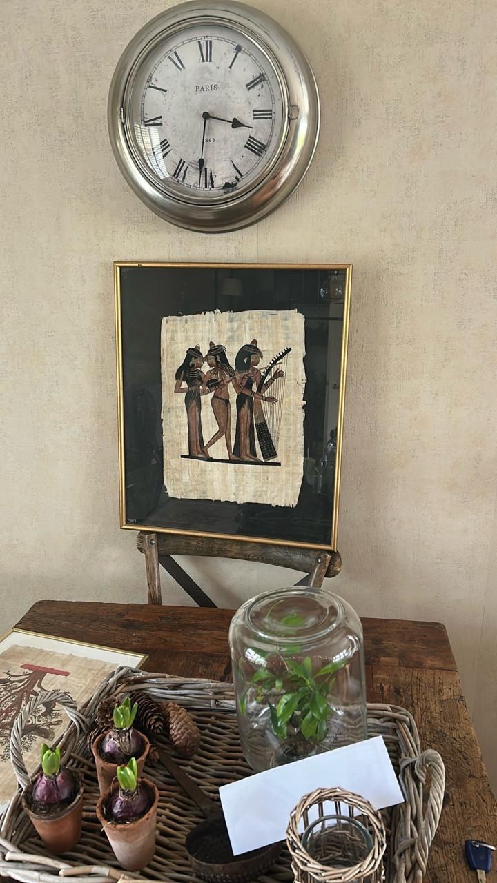 Twee originele Egyptische papyrusschilderingen – met certificaten