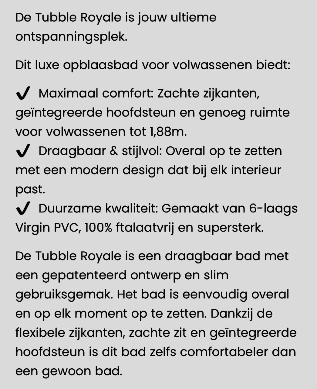 Tubble opblaasbad voor volwassenen