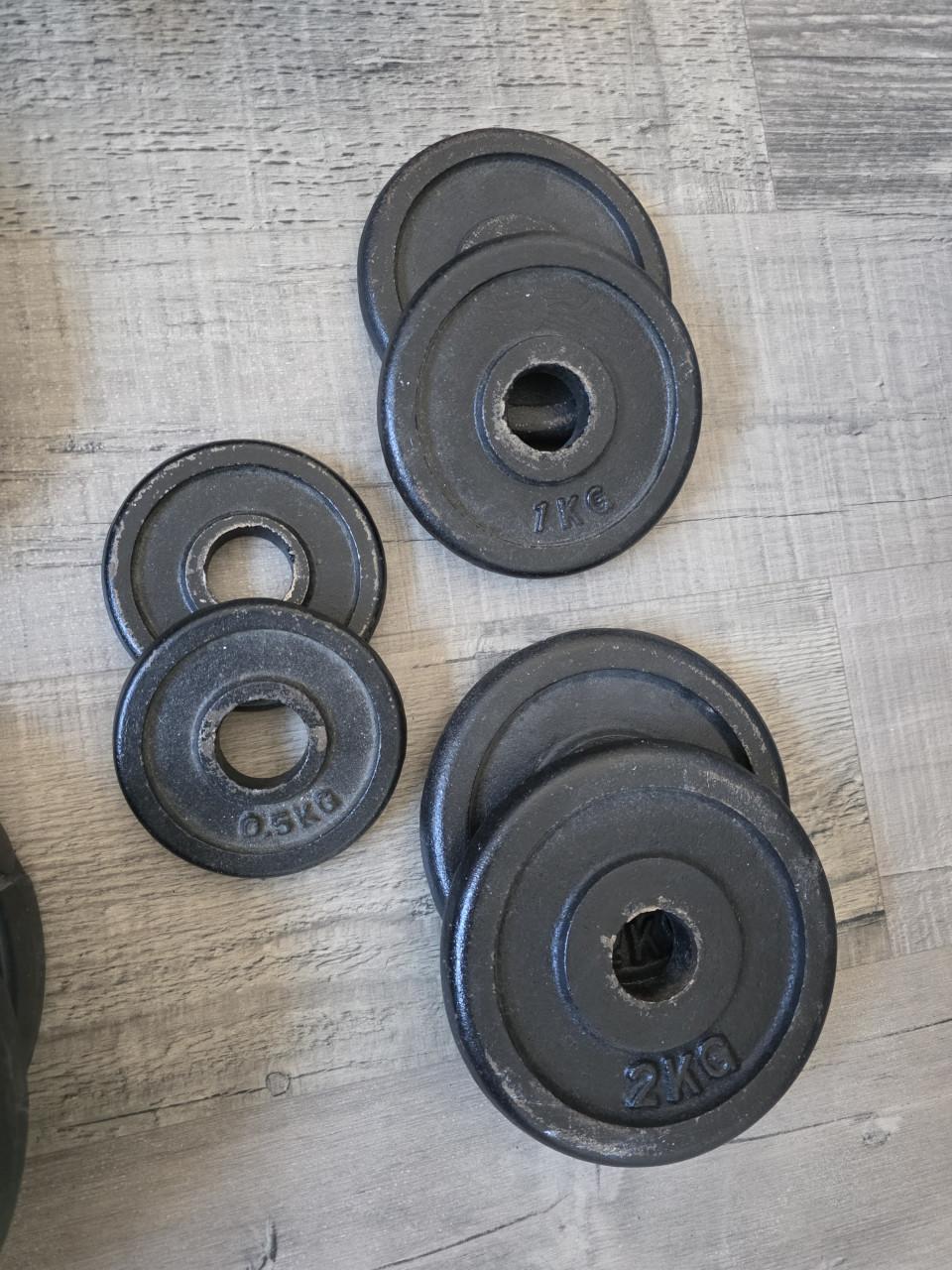 Metalen halters 3st. met verwisselbare gewichten