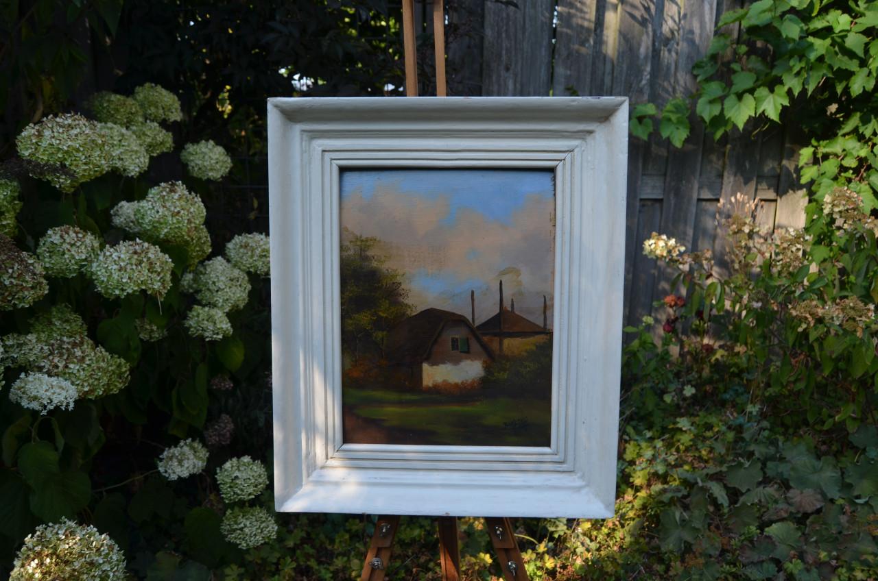 Boerderij gesign. Bamberg olieverf op hout