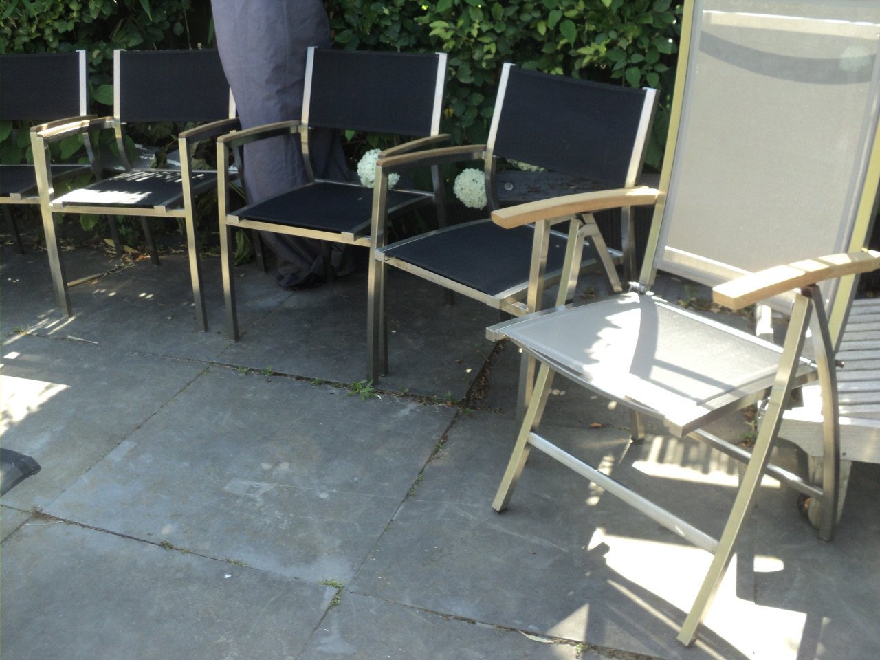 Vrijwel 6 nieuwe RVS stoelen 2 verstelbaar
