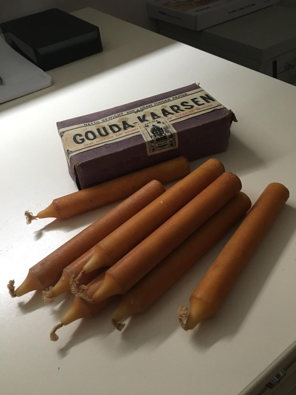 2 pak oude Gouda stearine kaarsen