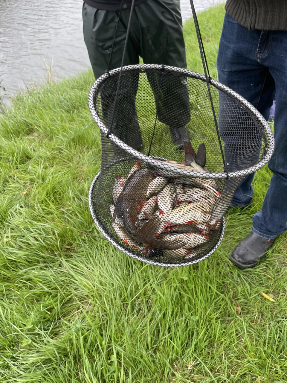 Viswedstrijd  EGHV uit Goes  Johnny wind de wedstrijd met 59 vissen.