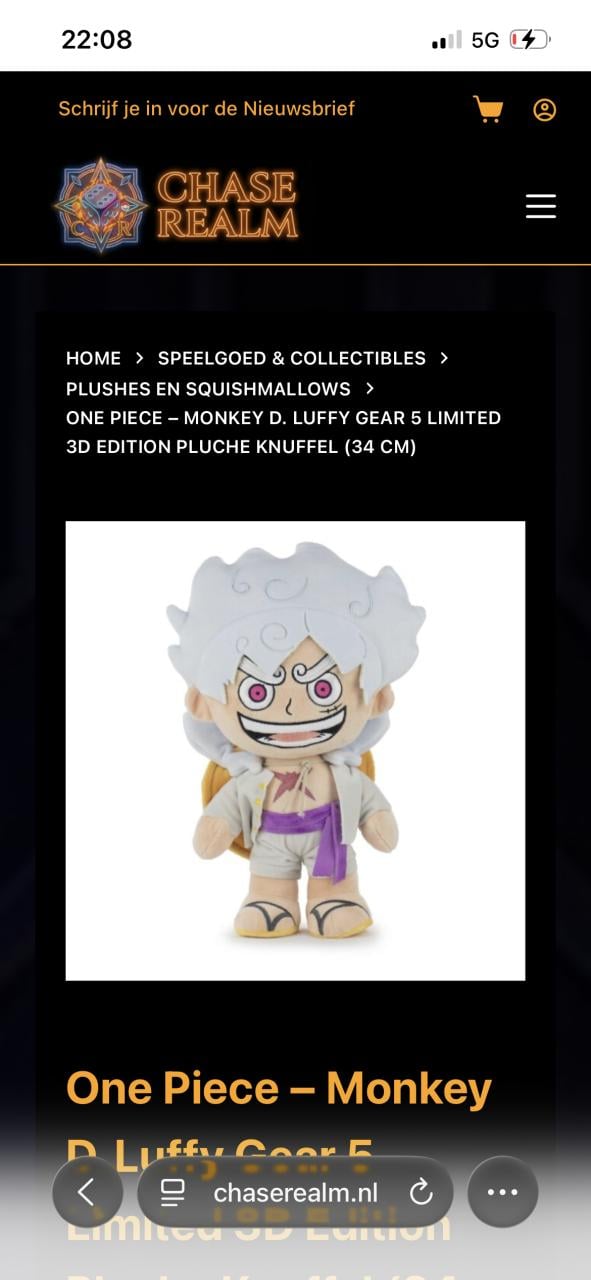 One Piece – Monkey D. Luffy Gear 5 3D Edition Pluche Knuffel (34 cm)