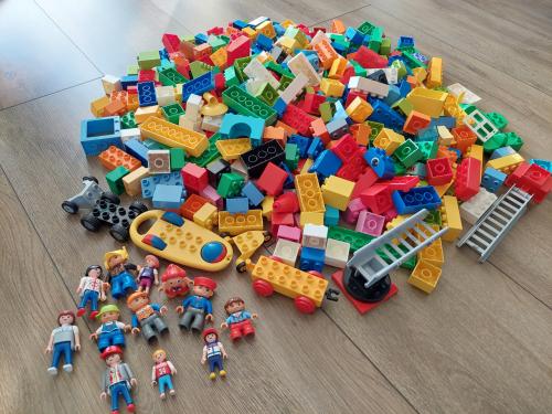 Te koop grote zak met duplo blokken