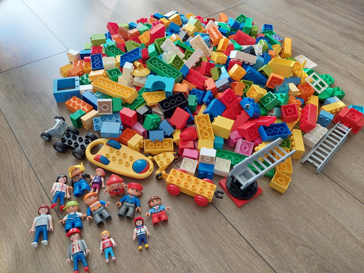 Te koop grote zak met duplo blokken