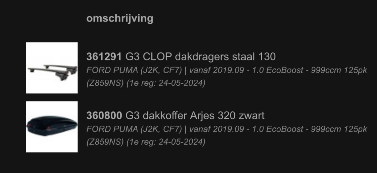 Dakkoffer / zwart / inclusief dakdragers /