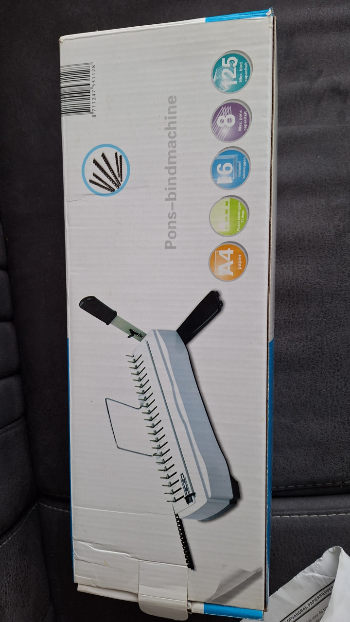 Pons bindmachine en 4 dozen inbindringen