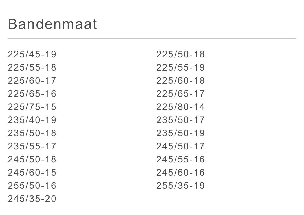 Sneeuwkettingen Nieuw Ottinger (zie sticker voor maten)